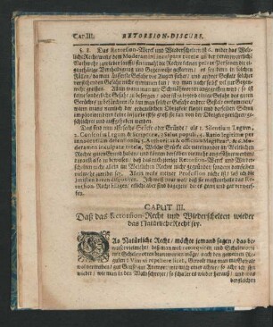 Caput III. Daß das Retorsion-Recht und Wiederschelten wieder das Natürliche Recht sey.