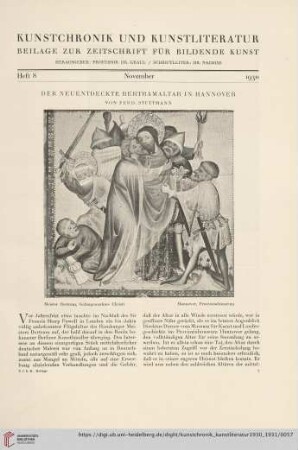 Heft 8 (November 1930)