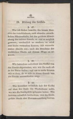 IX. Bildung des Griffels