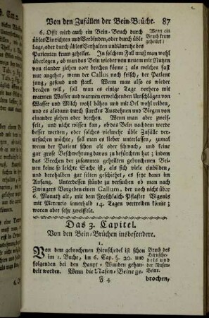Das 3. Capitel. Von den Bein-Brüchen insbesondere.
