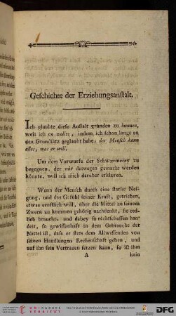 Geschichte der Erziehungsanstalt