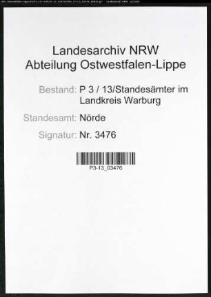 Sterberegister Standesamt Nörde