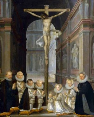 Kurfürst Christian I. (1560-1591) und seine Familie unter dem Kreuz