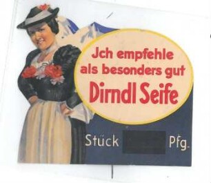 Werbepreisschild für Flammer Dirndl-Seife