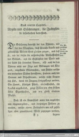 Das vierte Capitel. Regeln und Erfahrungen, die Zuchtpferde insonderheit betreffend