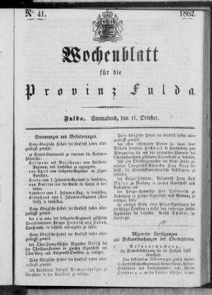 Nr. 41, Ausgabe vom 11. Oktober 1862