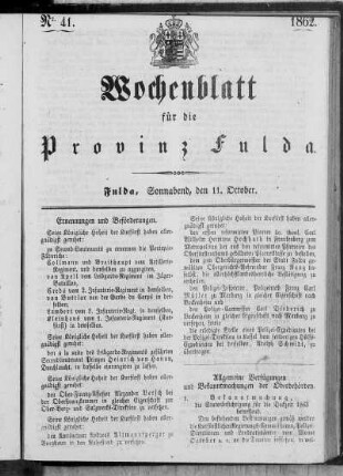Nr. 41, Ausgabe vom 11. Oktober 1862