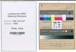 Entnazifizierung Julius Thiele , geb. 22.11.1893 ()