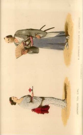 Japanese tea girl. A Japanese officier in undress.
