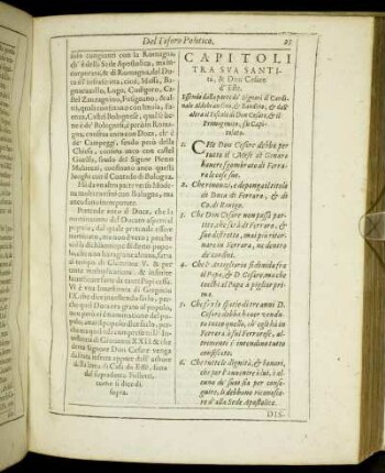 Capitoli Tra Sua Santita, & Don Cesare d Este [...]