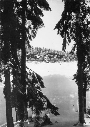 Oberhof. Winterliche Teilansicht des Ortes