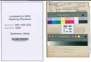 Entnazifizierung Maria Spielmann , geb. 08.11.1919 (Verw.Angestellte)