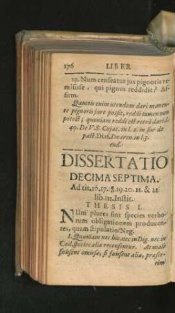 Dissertatio Decima Septima.