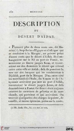 Description du Désert d'Aïdab