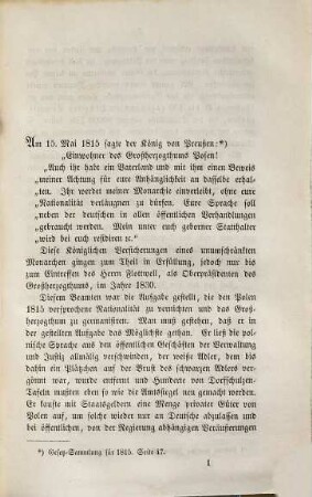 Denkschrift über die Reorganisation und Theilung des Grossherzogthums Posen und Einverleibung desselben in den deutschen Bund