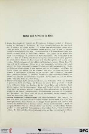 Möbel und Arbeiten in Holz (Nr. 1-306)
