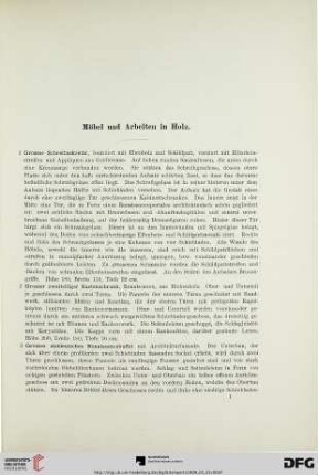 Möbel und Arbeiten in Holz (Nr. 1-306)
