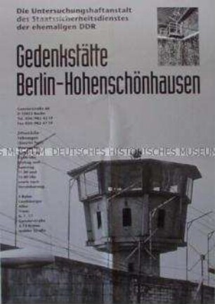 Maueranschlag zur Ausstellung der Gedenkstätte Berlin-Hohenschönhausen in der ehemaligen Untersuchungshaftanstalt der Staatssicherheit der DDR