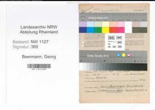 Entnazifizierung Georg Beermann , geb. 27.08.1899 (Postamtsvorsteher)