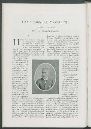 Isaac Carrillo y O'Farrill. : (Páginas de una biografía)