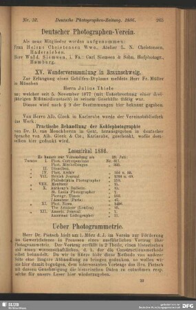 Ueber Photogrammetrie