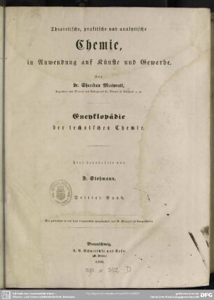 3: Theoretische, praktische und analytische Chemie, in Anwendung auf Künste und Gewerbe