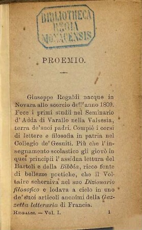 Poesie di Giuseppe Regaldi, 1