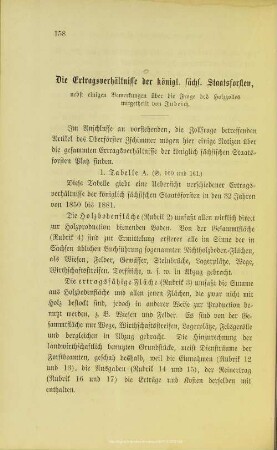 I.9. Die Ertragsverhältnisse der königl. sächs. Staatsforsten, nebst einigen Bemerkungen über die Frage des Holzzolles