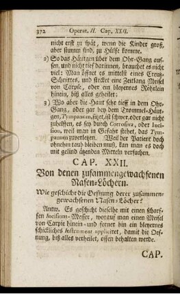 Cap. XXII. Von denen zusammengewachsenen Nasen-Löchern.