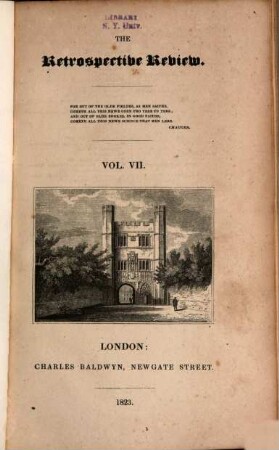 The retrospective review. 7. 1823