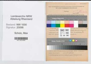 Entnazifizierung Max Scholz, geb. 07.05.1903 (Beamter)