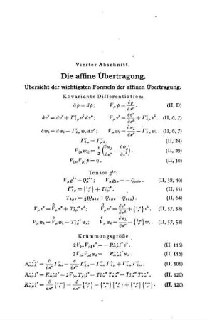 Übersicht der wichtigsten Formeln der affinen Übertragung.