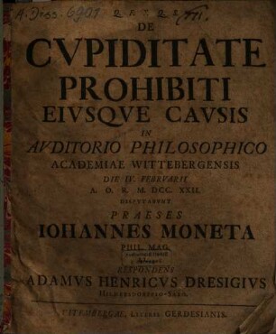 De Cvpiditate Prohibiti Eivsqve Cavsis