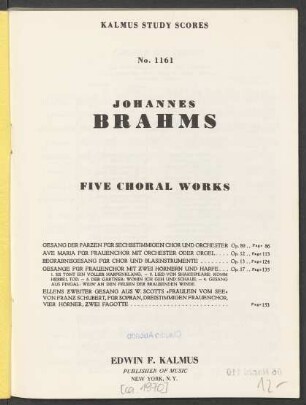Five choral works