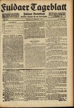 Ausgabe vom Montag, den 19. September 1921.