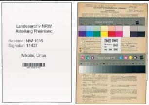Entnazifizierung Linus Nikolai , geb. 03.02.1919 (Steiger)