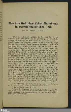 Aus dem kirchlichen Leben Annabergs in vorreformatorischer Zeit