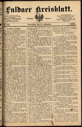 Ausgabe vom Donnerstag, den 30. September 1886.