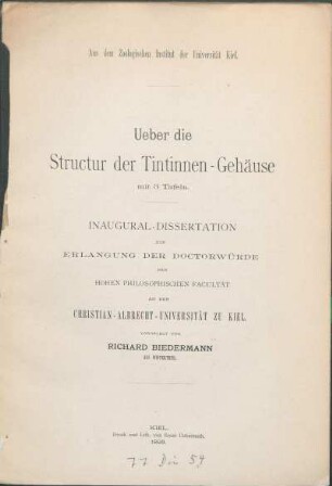 Ueber die Structur der Tintinnen-Gehäuse