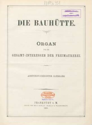 48. Jahrgang, No. 29 (22. Juli 1905)-No. 52 (30. Dezember 1905): Die Bauhütte