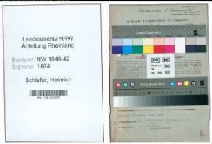 Entnazifizierung Heinrich Schiefer , geb. 20.02.1888 (Bahnschaffner)