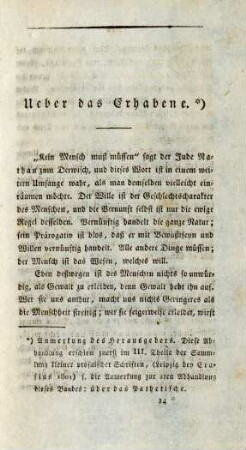 Ueber das Erhabene