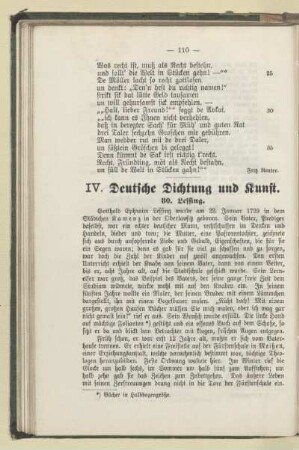 IV. Deutsche Dichtung und Kunst