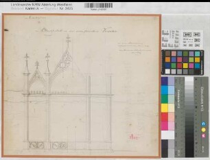 Münster (Münster) Apostelkirche Altargestellansicht (Arbeitsplan) um 1818 10 Fuß = 19,2 cm 36 x 40 Zeichnung KSM Nr. 1272e