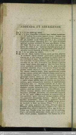 Addenda Et Corrigenda