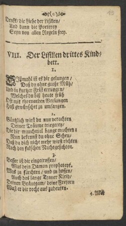 VIII. Der Lisillen drittes Kindbett