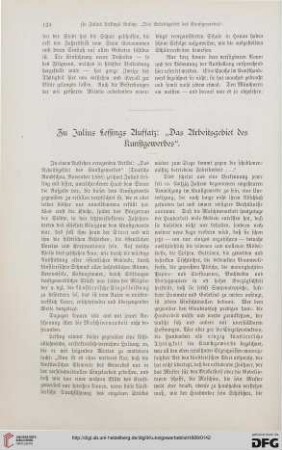 Zu Julius Lessings Aufsatz: 'Das Arbeitsgebiet des Kunstgewerbes'