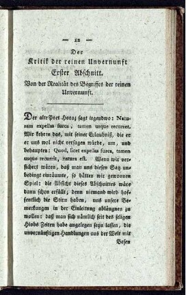 Der Kritik der reinen Unvernunft. Erster Abschnitt. Von der Realität des Begriffes der reinen Unvernunft