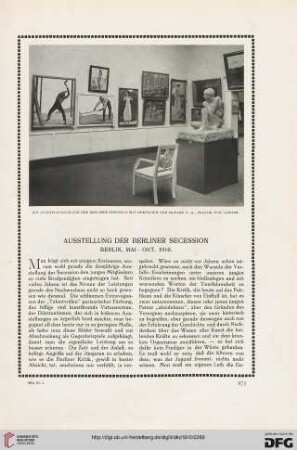 Ausstellung der Berliner Secession: Berlin, Mai - Okt. 1910
