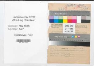 Entnazifizierung Fritz Driemeyer , geb. 06.02.1901 (Beamter)